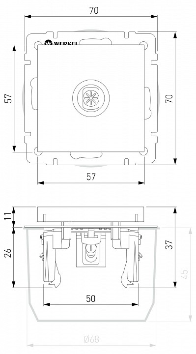 ТВ-розетка оконечная без рамки Werkel  W1183006, фото 5