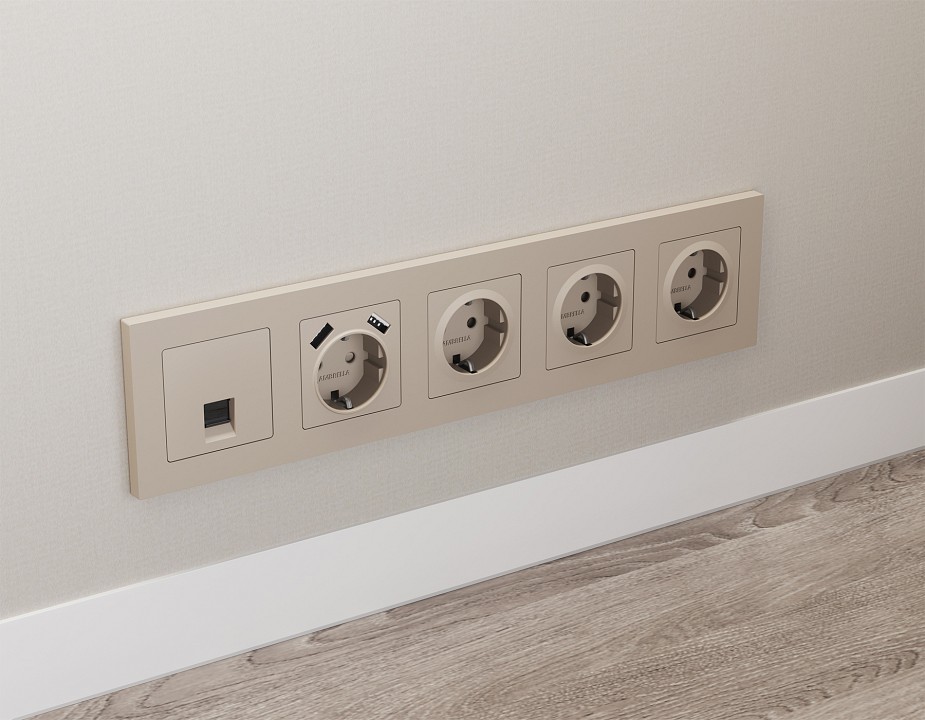 Розетка Ethernet RJ-45 и со шторками, без рамки Ambrella Volt ALFA MA372005, фото 3