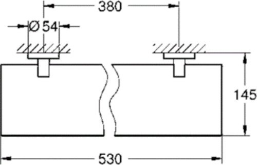 40799001 Essentials Полочка стеклянная, стекло/металл, L=530 мм, фото 2