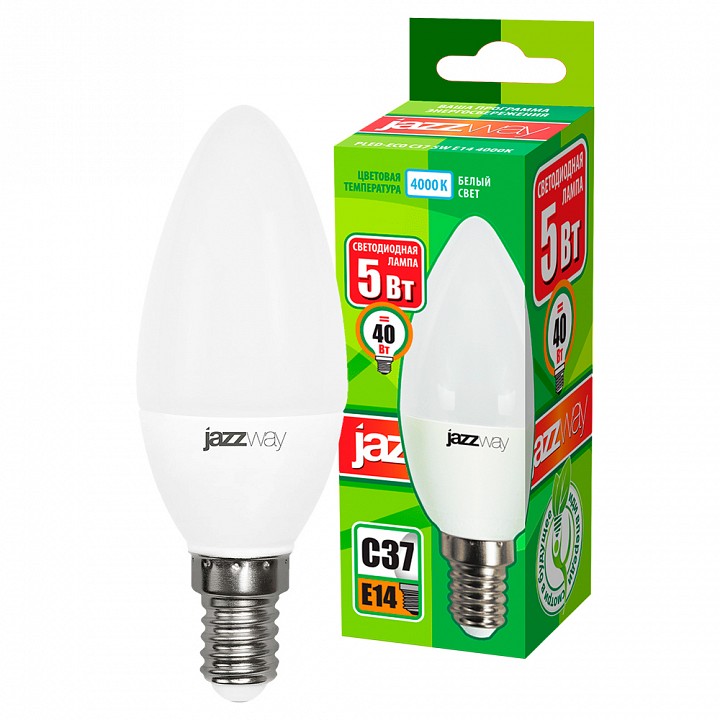 Лампа светодиодная Jazzway E14 5Вт 4000K PLED-ECO-C37 5w E14 4000K, фото 3