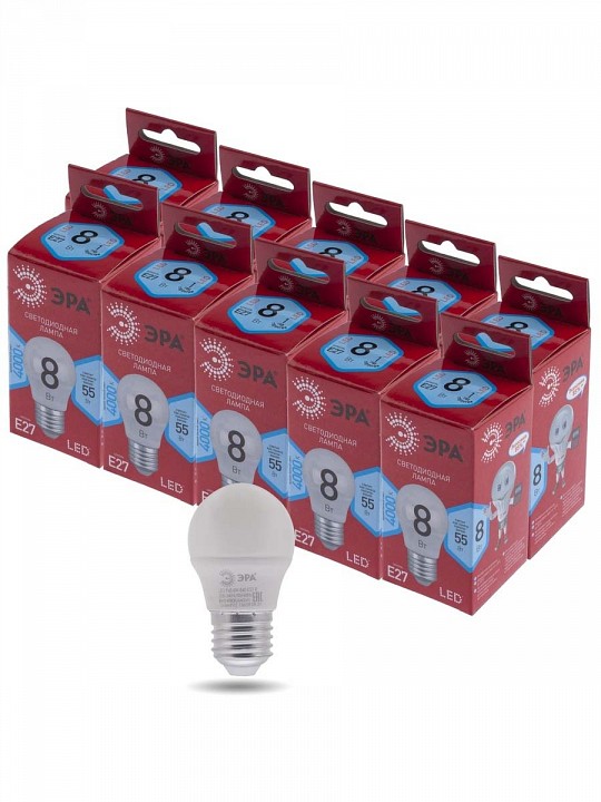 Лампа светодиодная Эра E27 8Вт 4000K LED P45-8W-840-E27 R, фото 4