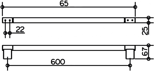 14901370600 PLAN Полотенцедержатель 600 мм, черный матовый, фото 2