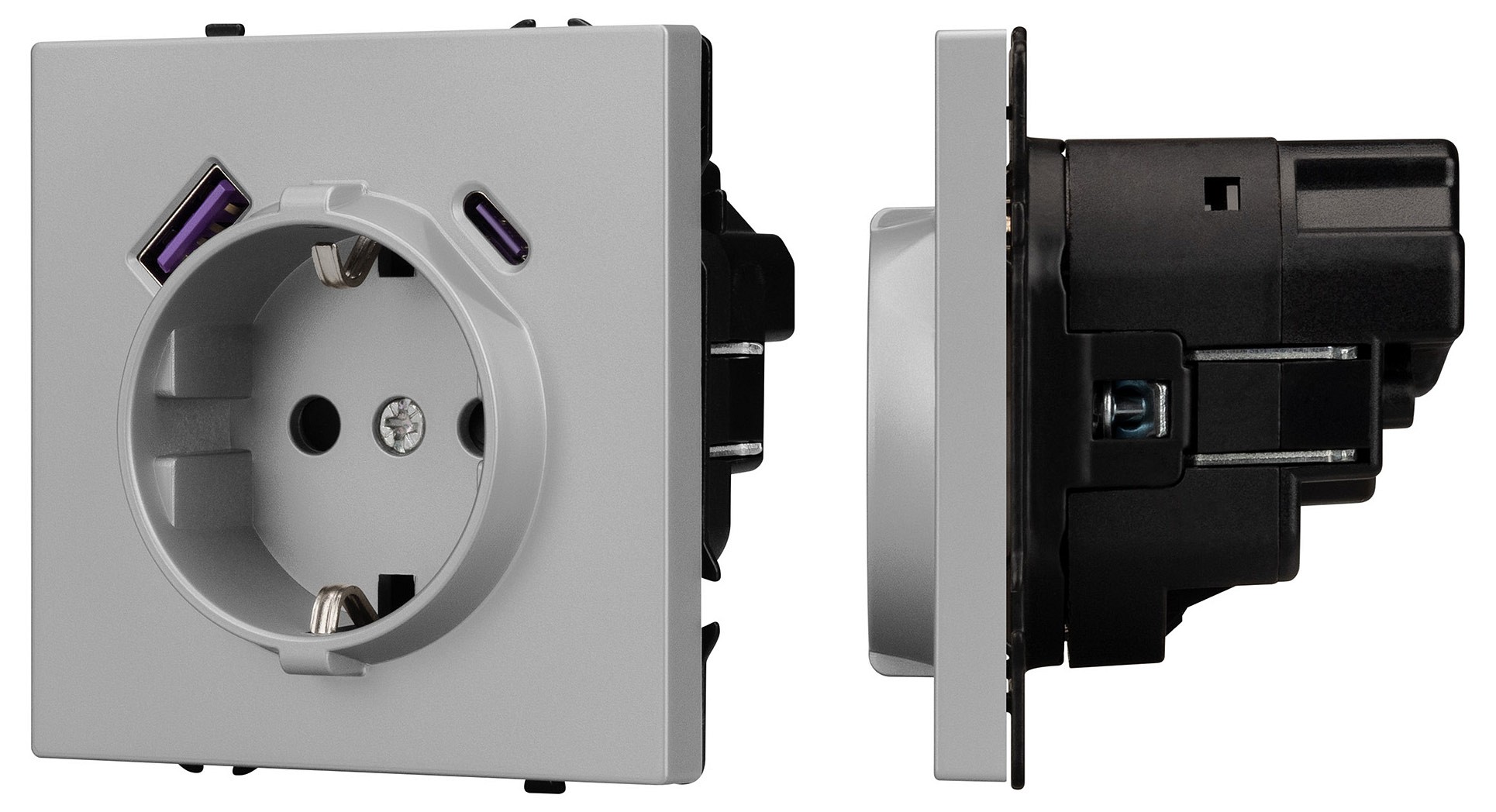 Розетка с заземлением и 2хUSB type A и C, без рамки Arlight SCT-NOBE 059445, фото 1