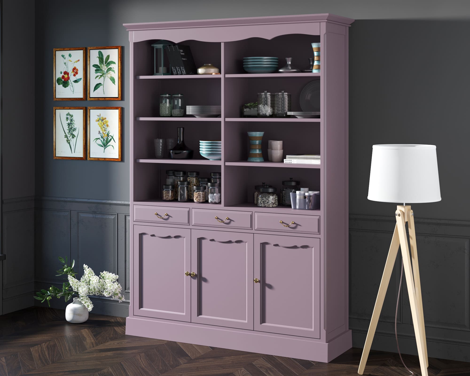 Двухсекционный шкаф Leontina Lavanda для посуды арт ST9330/3L, фото 3
