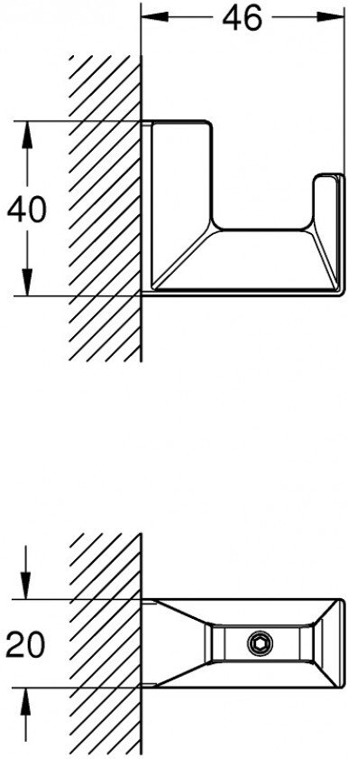40782000 Selection Cube Крючок для банного халата, хром, фото 2