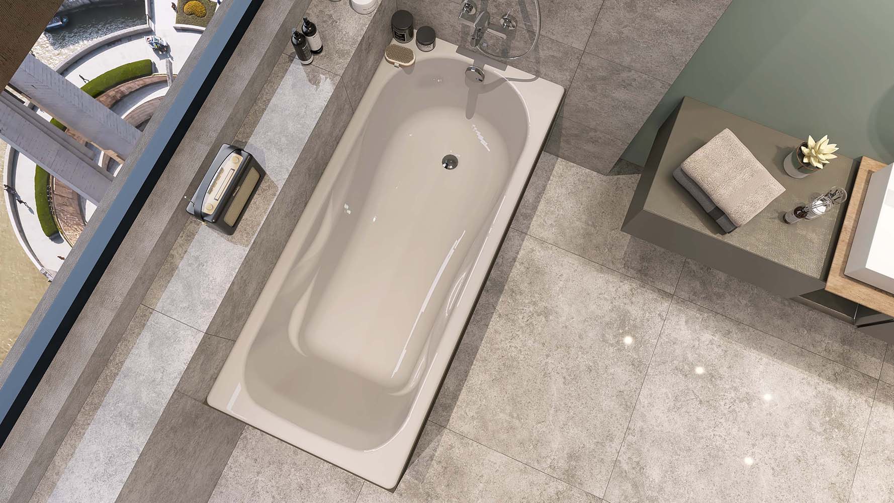 Wotte Comfort 1700х750х462 ванна чугунная c отверстиями для ручек (БП-э00д1476 ), фото 4