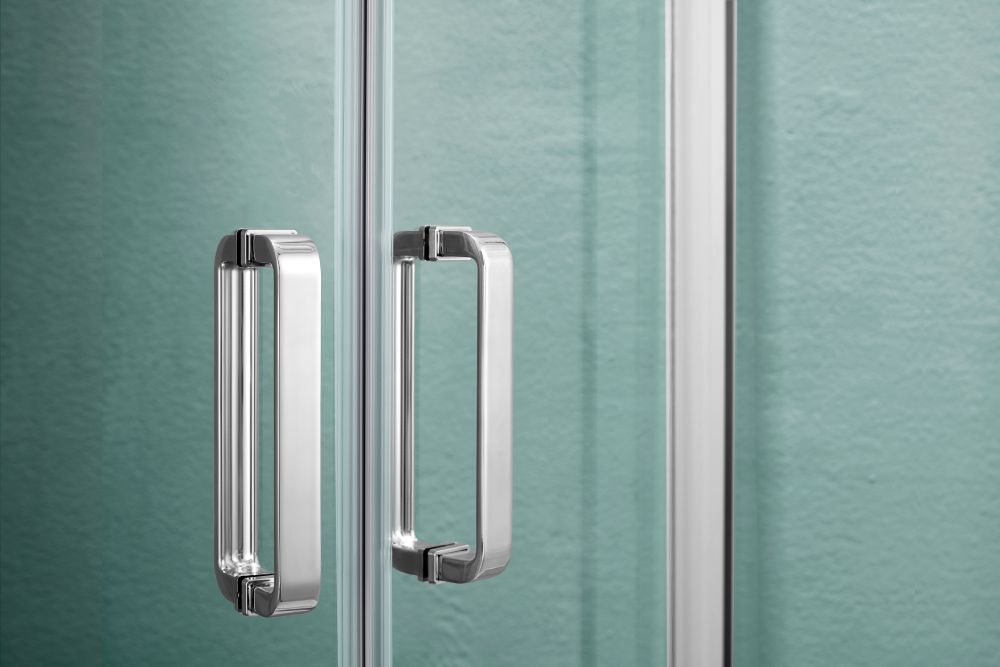 AQ ARI RA 12020CH Душевая дверь двухэлементная, раздвижная1200x2000 профиль хром, стекло прозрачное, фото 2