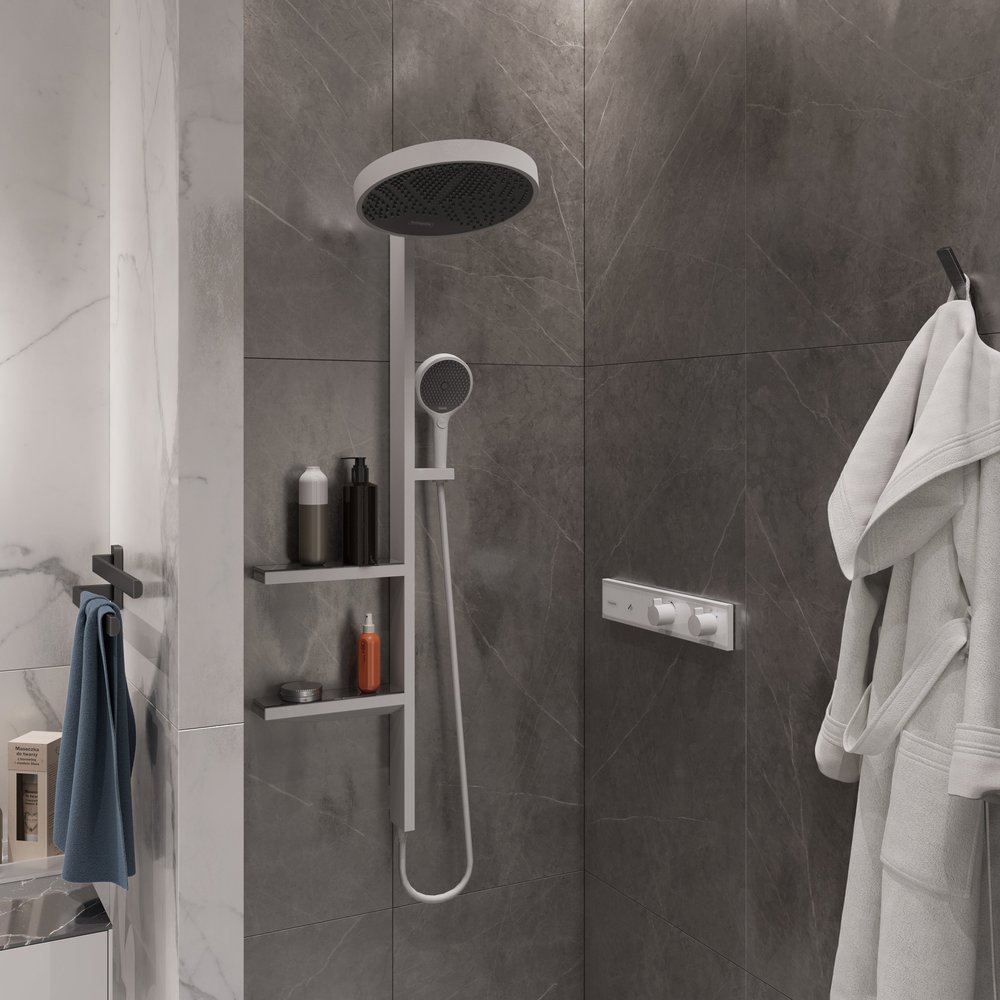 26842700 HG Rainfinity Showerpipe 360 1jet душевая система матовый белый, фото 3