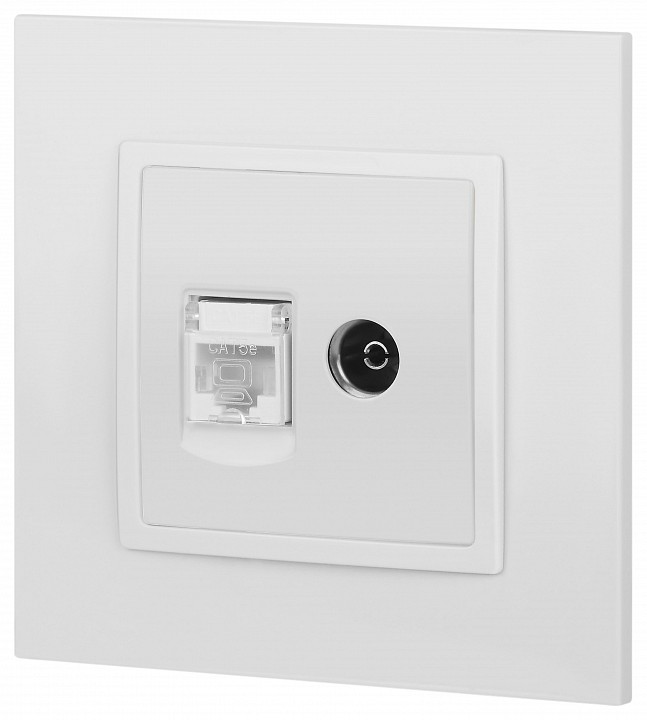 ТВ-розетка и розетка Ethernet RJ-45 без рамки Эра Эра Elegance 14-3110-01М, фото 5