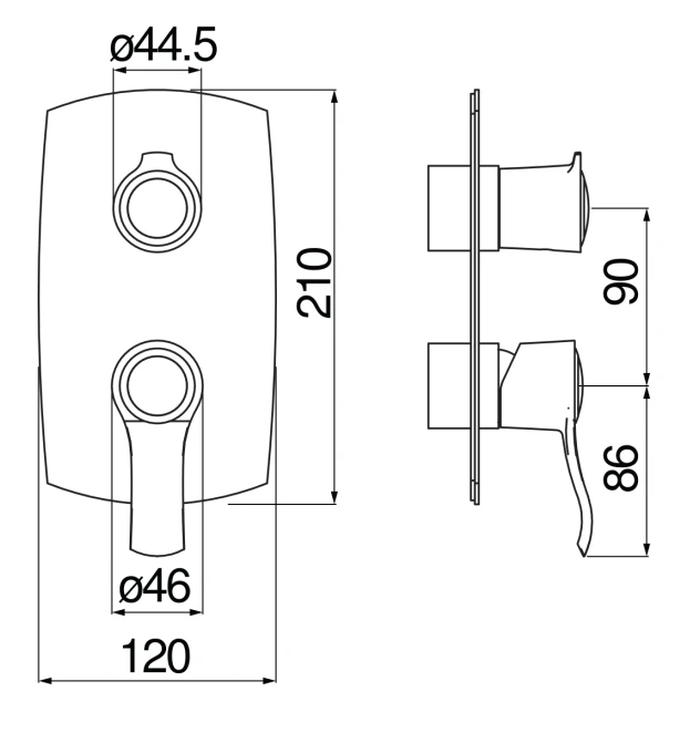 WE81102/SIBR SOFI смеситель для душа( внешняя часть), бронза, фото 2