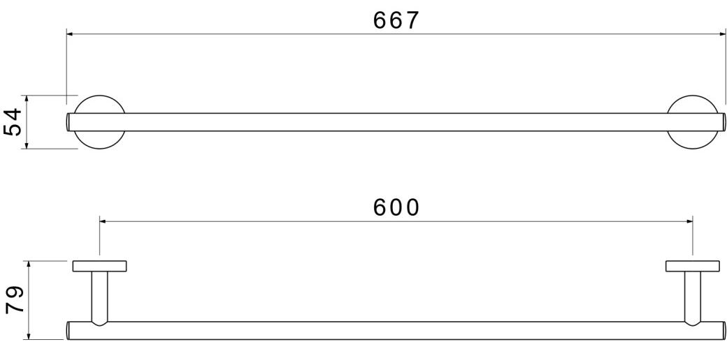 AQ4214MB ОБЕРОН полотенцедержатель 600 мм, матовый черный, фото 6