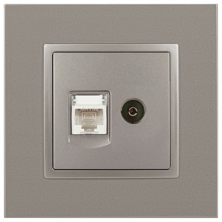 ТВ-розетка и розетка Ethernet RJ-45 без рамки Эра Эра Elegance 14-3110-16, фото 3