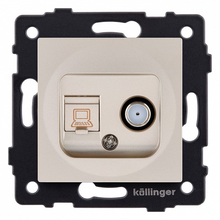 ТВ-розетка и SAT-розетка оконечная без рамки Kollinger  REA-022GD, фото 1
