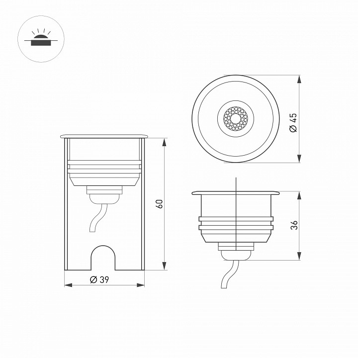 Встраиваемый в дорогу светильник Arlight KT-AQUA 047698, фото 4