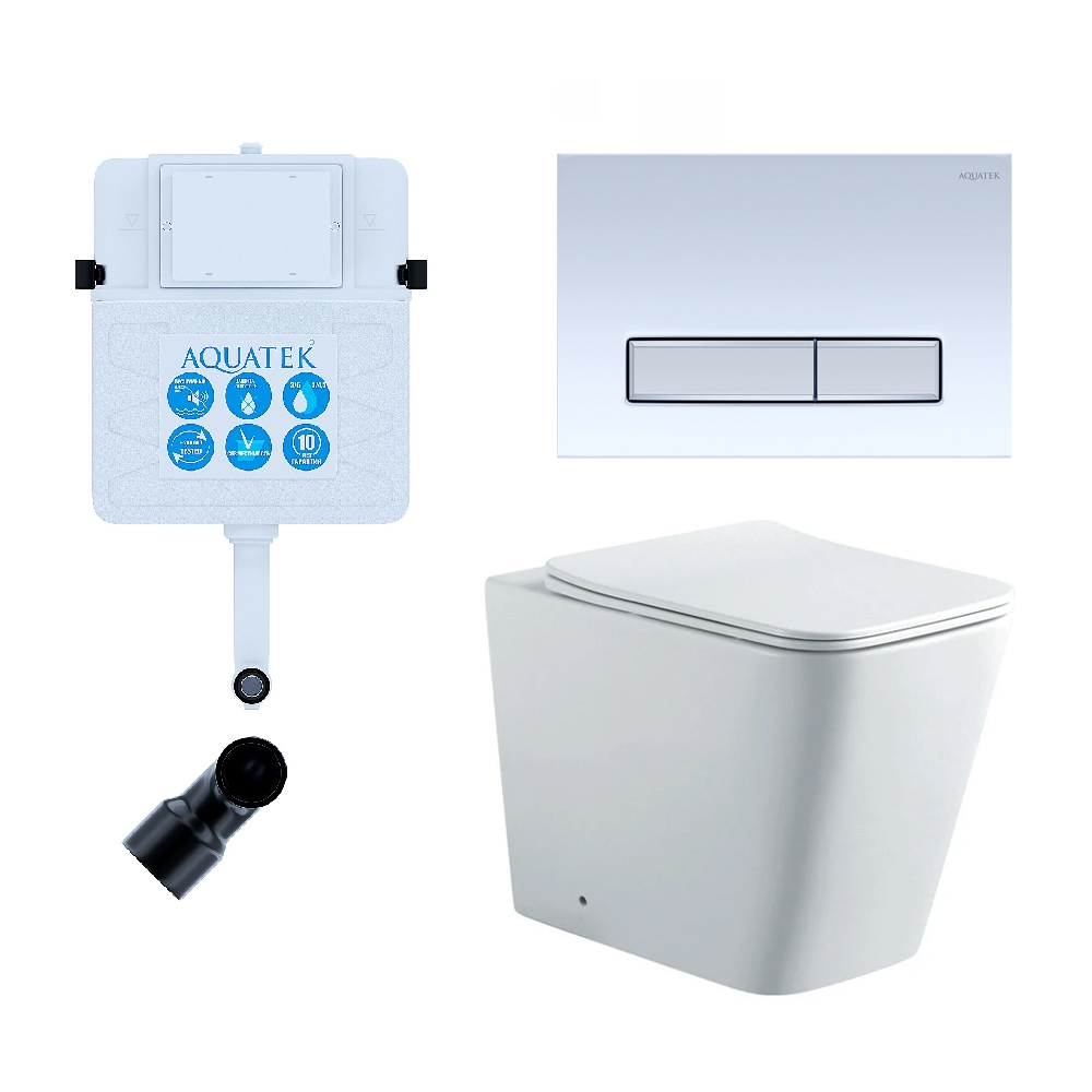 SET BW AQUATEK ЛИБРА N (смывной бачок AQUATEK INS-0000019+кнопка KDI-0000030+унитаз ЛИБРА New AQ1908N-00 с тонким сиденьем soft-close), фото 1