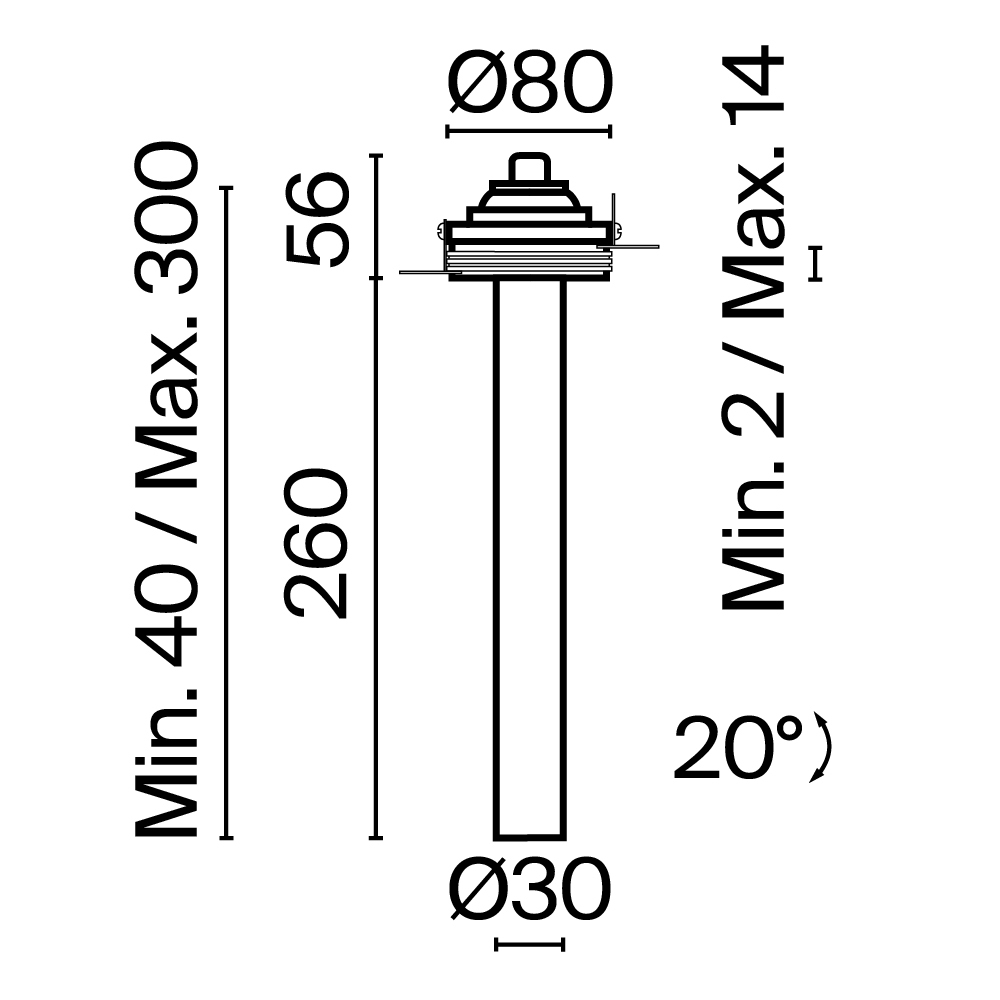 Встраиваемый светильник Technical C140TRS-L300-7W3K-W, фото 2