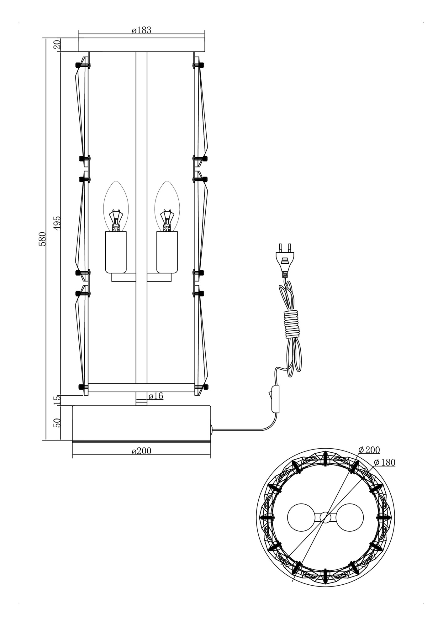 Настольный светильник Maytoni MOD043TL-02G, фото 3