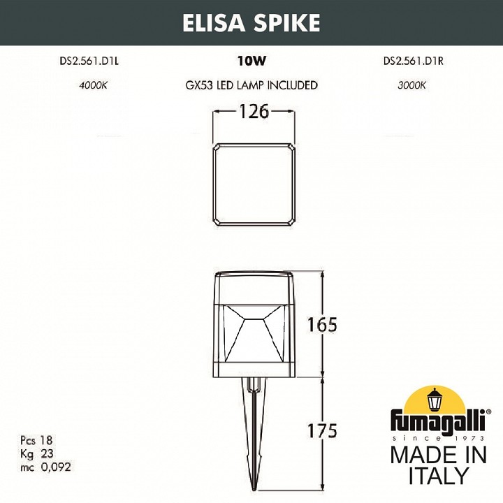 Наземный низкий светильник Fumagalli Elisa DS2.561.000.LXD1L, фото 3