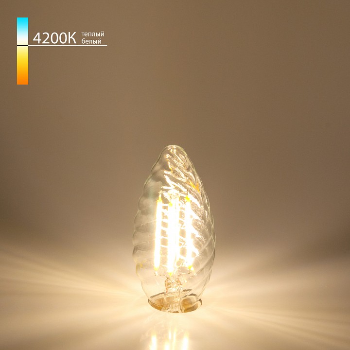 Лампа светодиодная Elektrostandard Свеча витая F E14 7Вт 4200K a049136, фото 2