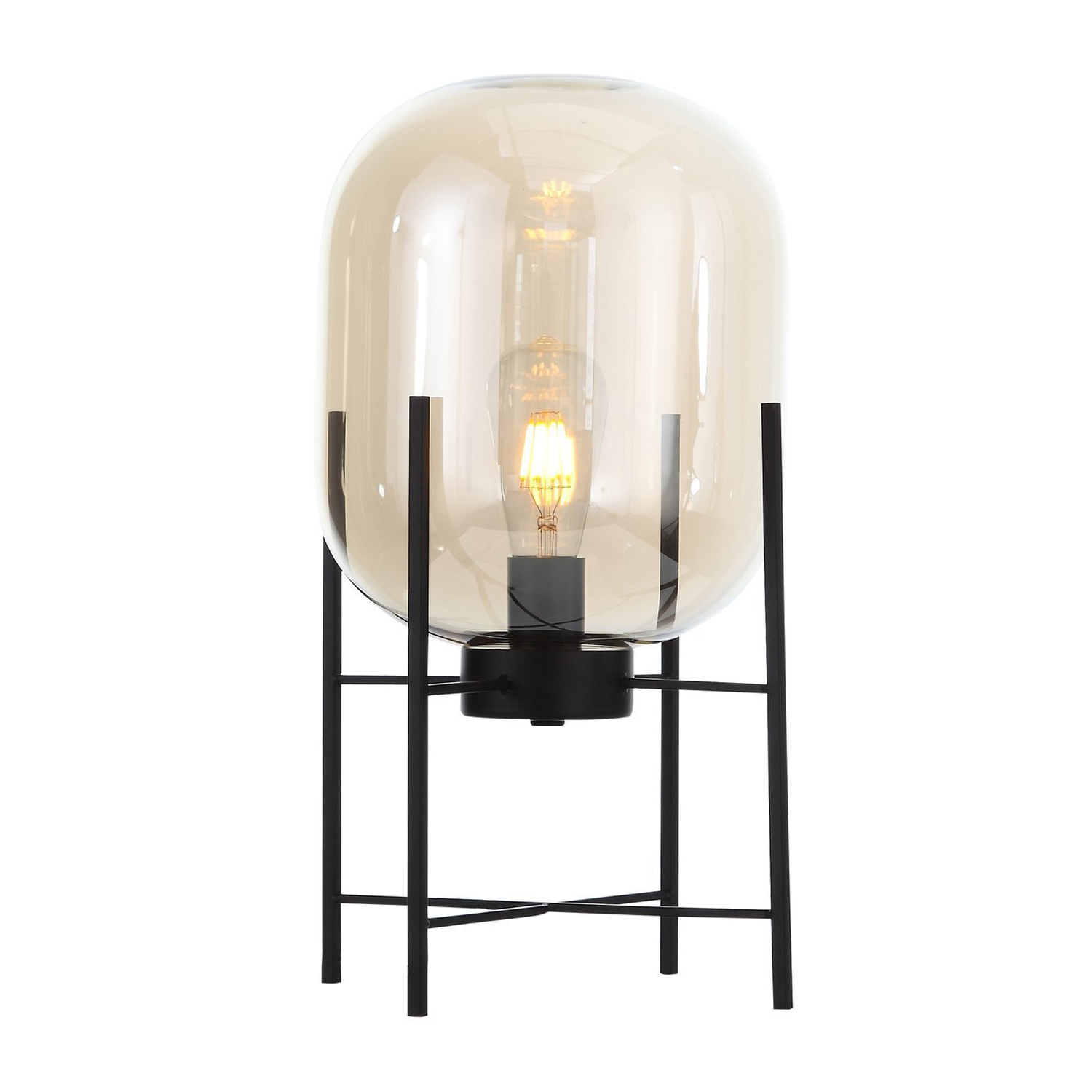 SL1050.505.01 Прикроватная лампа ST-Luce Черный/Коньячный E27 1*40W (из 2-х коробок) БУРАСКА, фото 1