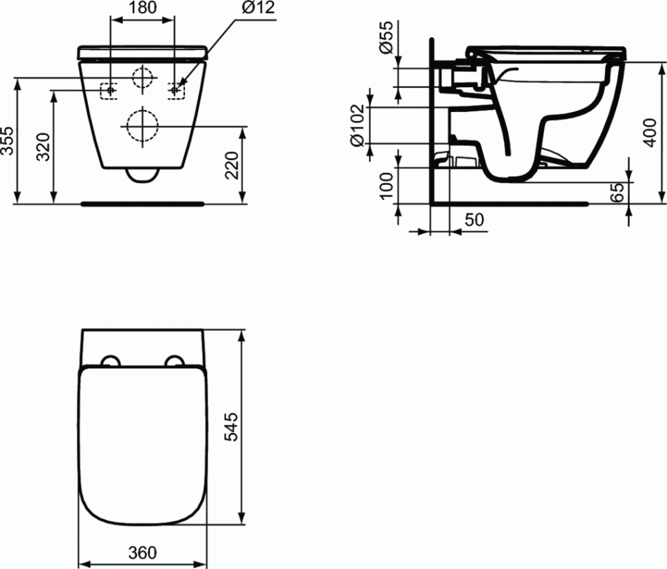 T468301 Ideal Standard i.life B Сиденье и крышка, с функцией плавного закрытия, дюропласт, металлические шарниры, легкосъемное, фото 2