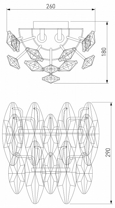 Накладной светильник Bogate's Onyx 372/2 Strotskis, фото 4
