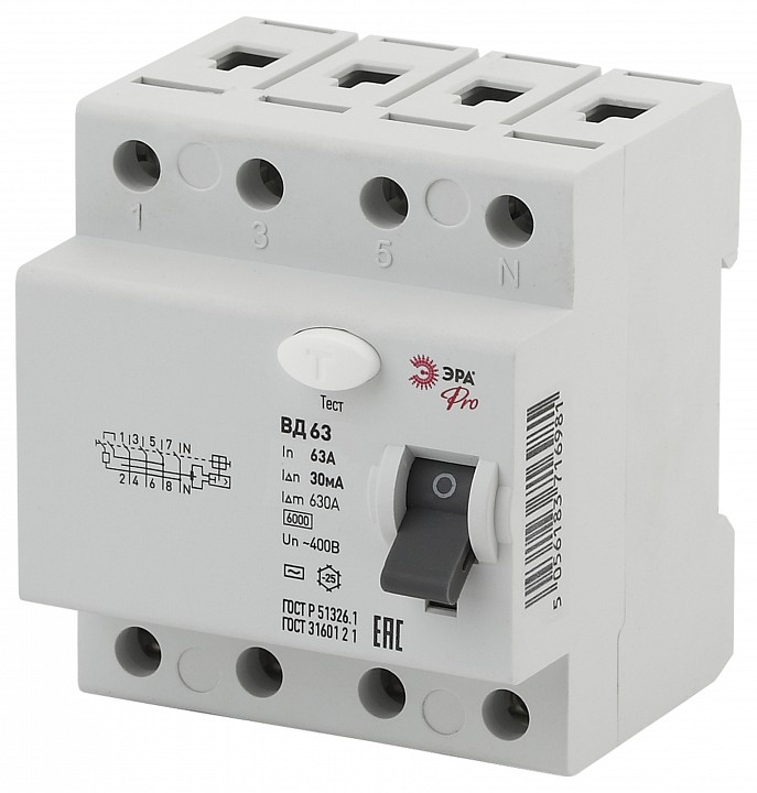 Устройство защитного отключения 4P Эра ВД-63 NO-902-135, фото 1
