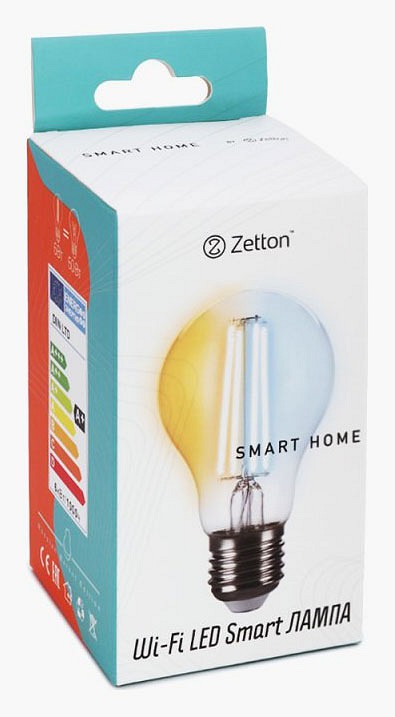 Лампа светодиодная с управлением через Wi-Fi Zetton Smart Wi-Fi Bulb E27 5Вт 2200-6500K ZTSHLBWCWE271RU, фото 2