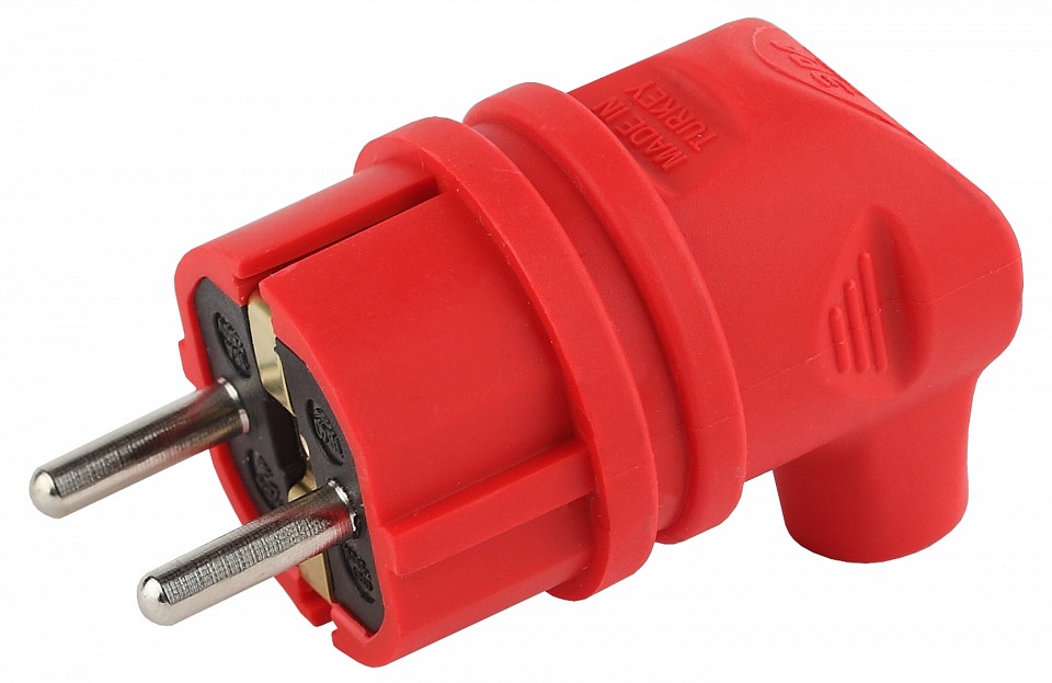 Вилка угловая с заземлением Эра V9-RED-IP44, фото 1