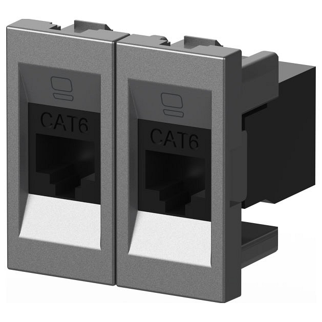 Розетка двойная Ethernet RJ-45 без рамки Elbi Eleсtriс Moda Vox 611-041032-248, фото 2