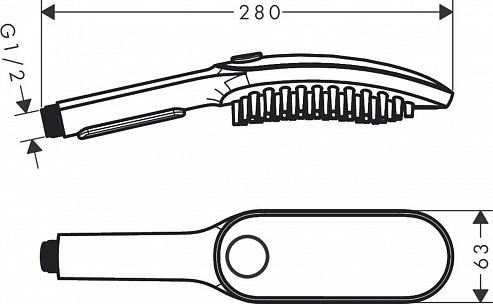 26640700 HG DogShower ручной душ для собак 150,3jet,матовый белый, фото 3