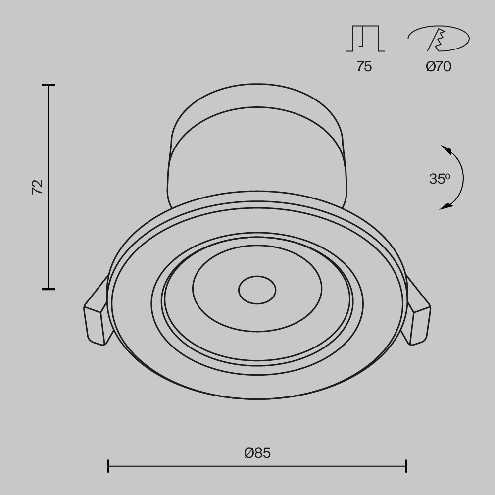 Встраиваемый светильник Technical DL013-6-L9W, фото 3