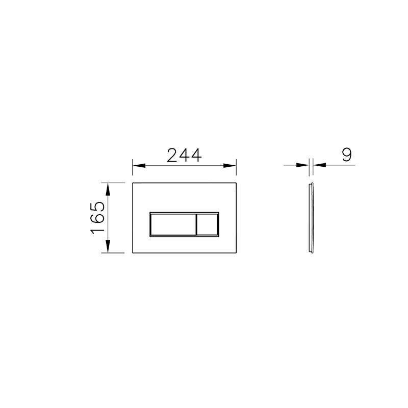 9875B003-7201 Комплект: Zentrum Square подвесной Безободковый унитаз + тонкое сиденье МЛ/БС+ инсталляция + панель смыва хром глянец, фото 2