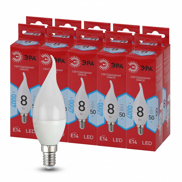 Лампа светодиодная Эра E14 8Вт 4000K LED BXS-8W-840-E14 R, фото 5