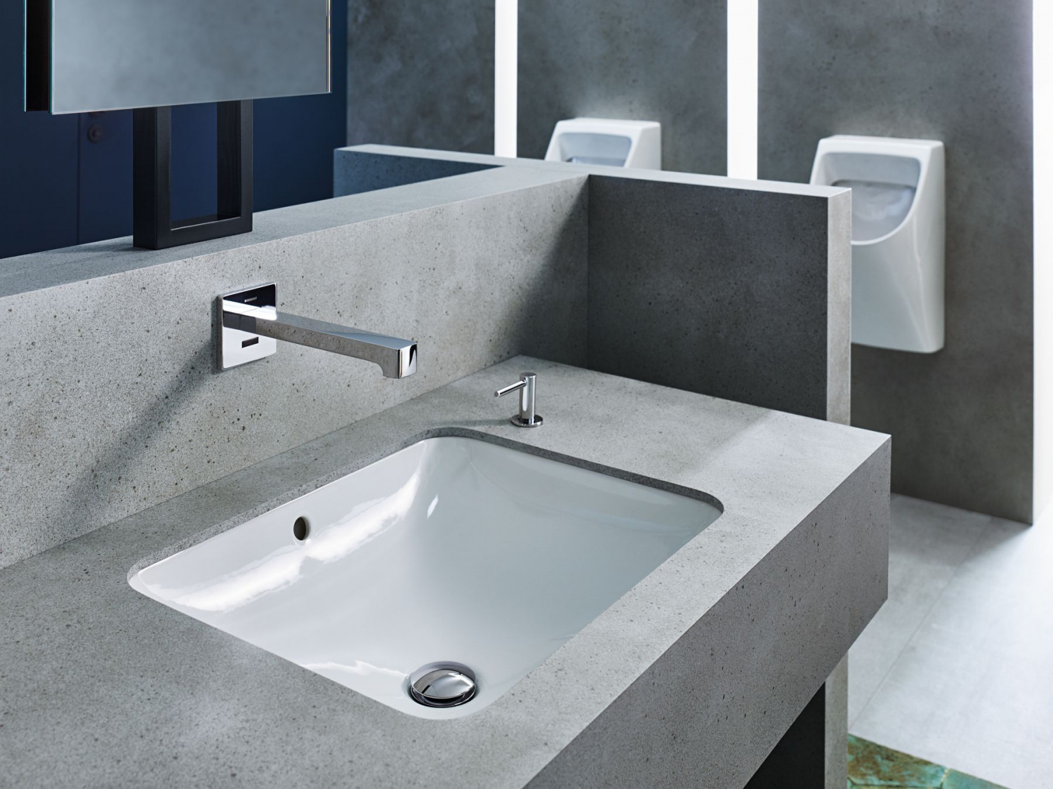 500.760.01.2 Geberit VariForm Раковина с установкой под столешницу прямоугольной формы, Т1=45х35 см, без отв. под смеситель, с отв. перелива, фото 5