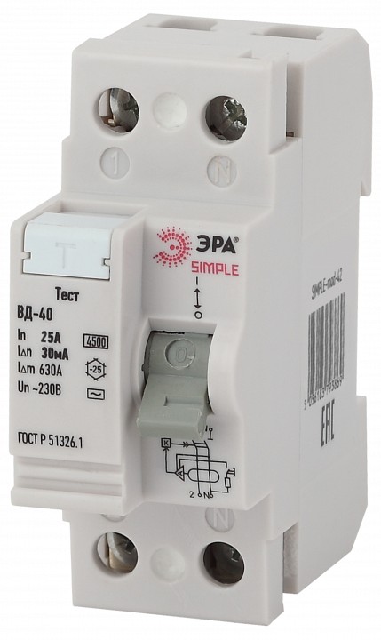 Устройство защитного отключения 2P Эра ВД-40 SIMPLE-mod-42