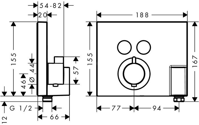 15765000S Set HG ShowerSelect термостатический смеситель (15765000+01800180), фото 3