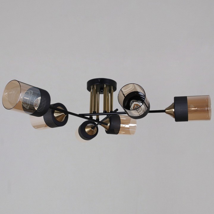 Люстра на штанге Reluce 48460-0.3-06 BK+COPPER, фото 2