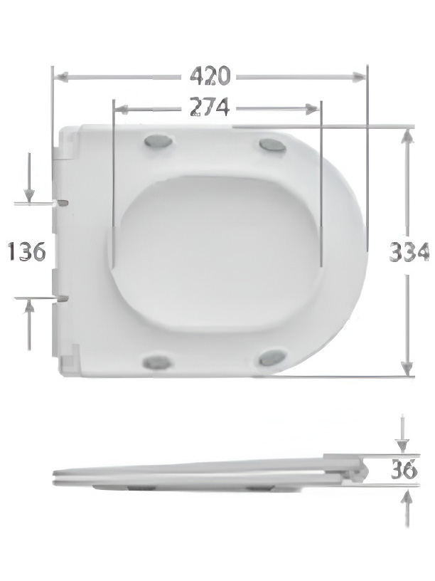 AQ4002-00 Сидение с крышкой (дюропласт) ROUND (для AQ4412, AQ4452), SoftClose, QuickRelease, белая, фото 3