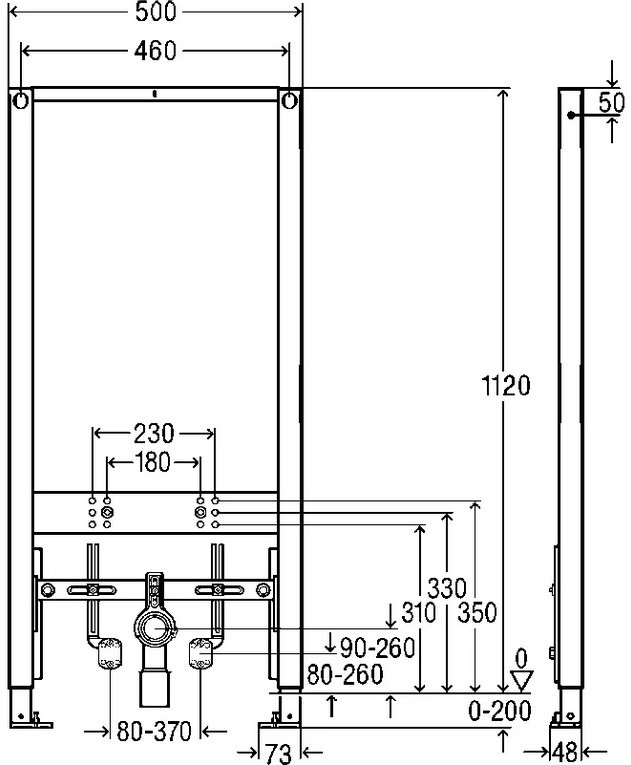 776442 Prevista Dry инсталляция для подвесного биде (без крепежа),1120 мм, модель 8568, фото 3