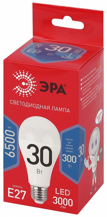 Лампа светодиодная Эра E27 30Вт 6500K LED A70-30W-865-E27 R, фото 3