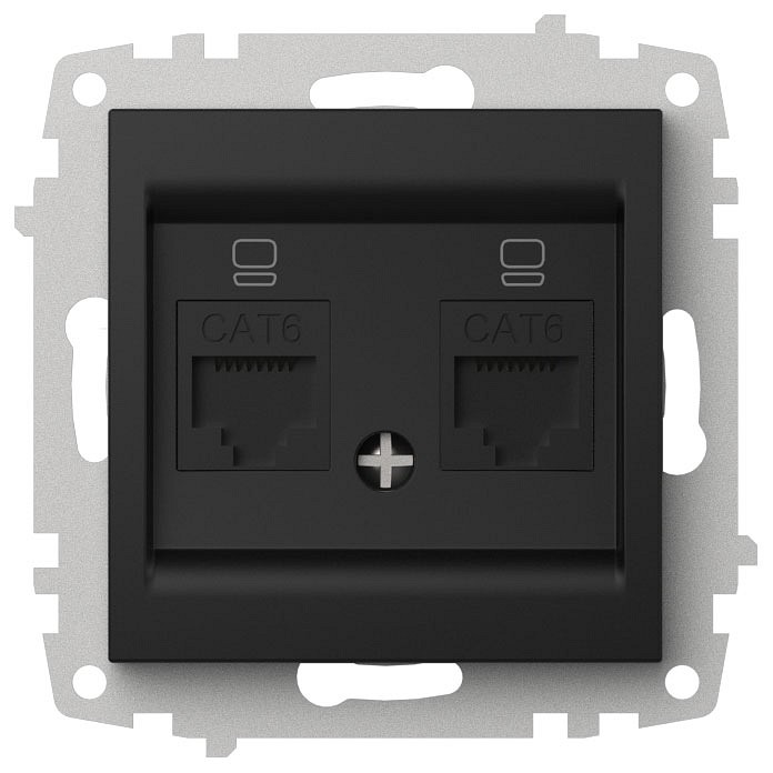 Розетка двойная Ethernet RJ-45 без рамки Elbi Eleсtriс Zena Vega 609-014800-248, фото 3