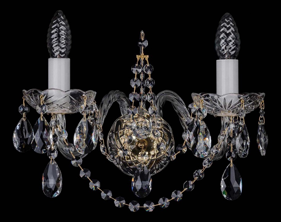 Бра Bohemia Ivele Crystal 1411 1411B/2/195/XL/G, фото 2