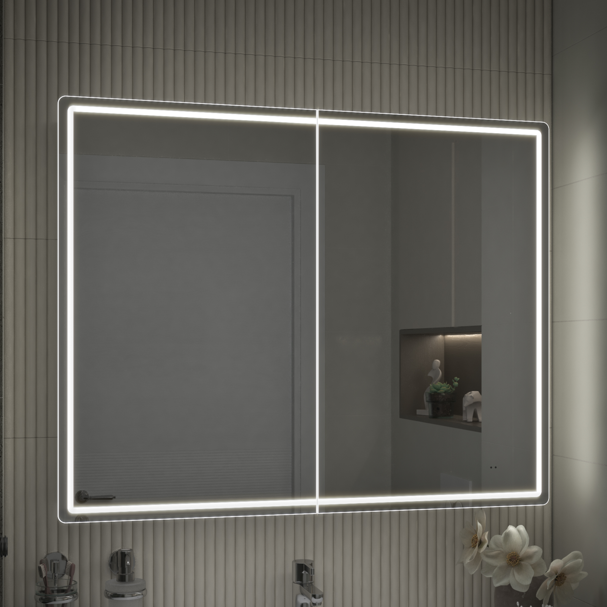 Зеркальный шкаф VIGO Geometry Comfort 100 подвесной белый (222), фото 4