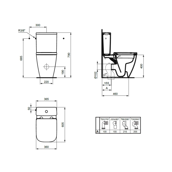 T473501 Ideal Standard i.life S Бачок для унитаза, нижняя подводка, 4,5/3 л, фото 3