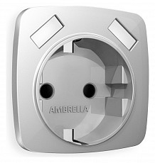 Накладка для розетки с заземлением и со шторками и 2хUSB type A Ambrella Volt OMEGA OP4090