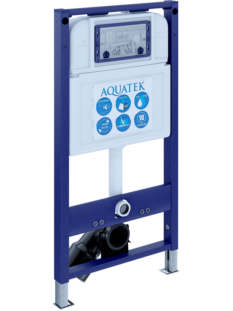 SET AQUATEK КЛАССИК cm-070 4в1 (рама AQUATEK INS-0000025 +крепление KKI-0000002 +кнопка KDI-0000070 +унитаз AQ1112-00 +тонкое сиденье с механиз), фото 3