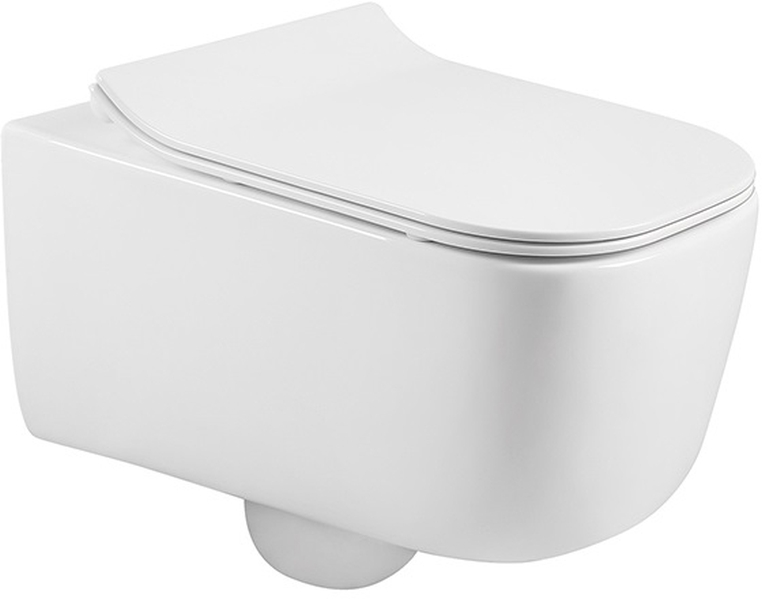 SET AQUATEK ЛУГАНО-020 4в1 (рама AQUATEK Standard INS-0000012+ кркпеж KKI-0000002+клавиша KDI-0000020+унитаз ЛУГАНО AQ2002-00 с тонким сиденьем soft-c, фото 2