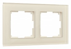 Рамка на 2 поста Werkel Favorit (молочный, стекло) W0021141