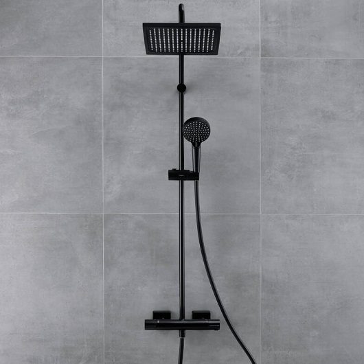 26427670 HG Vernis Shape Showerpipe 240 термостатическая душевая система матовый черный, фото 3